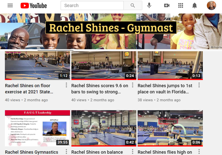 Rachel Shines Gymnast YouTube Channel